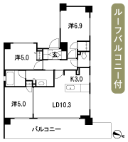 Floor: 3LDK + WIC, the occupied area: 66.36 sq m