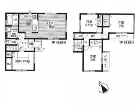 Floor plan. Shopping center Soyo mosquitoes to Fujimino 1022m