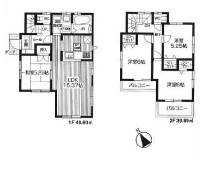 Floor plan. Shopping center Soyo mosquitoes to Fujimino 1022m
