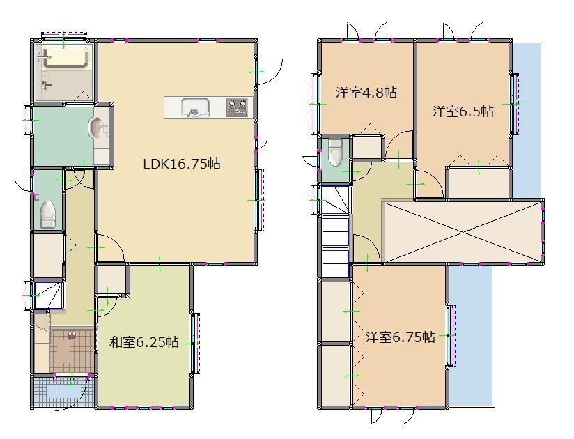 Floor plan. 34,900,000 yen, 4LDK, Land area 100.19 sq m , Building area 100.61 sq m
