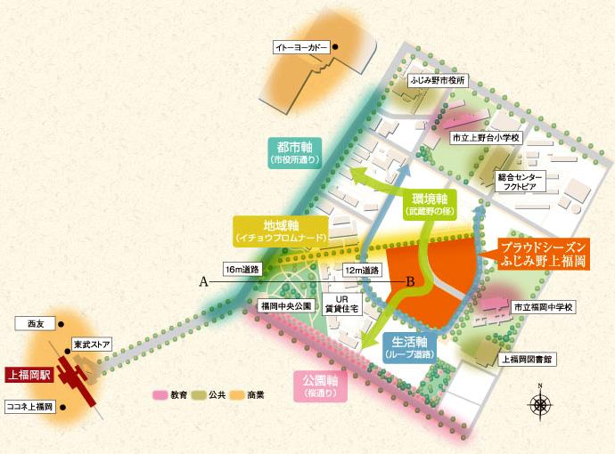 Other. City Hall and the school, Commercial facility, Is mature city park has been aggregated, Reborn to a more comfortable living environment. (Urban development skeleton conceptual diagram) Source: Uwanodai district landscape guidelines