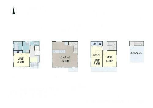 Floor plan. 19,800,000 yen, 3LDK, Land area 52.95 sq m , A large roof balcony in the building area 75.97 sq m rooftop It was established.