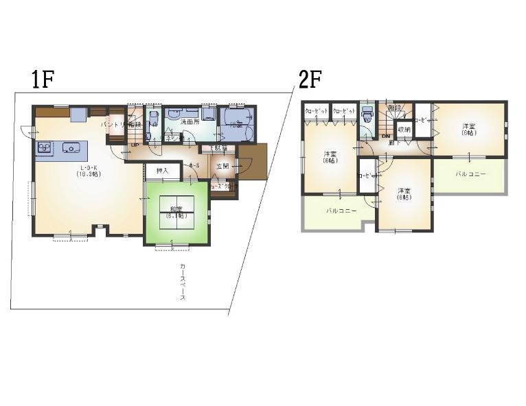 Building plan example (floor plan). Building plan example  Building price 15 million yen, Building area 107.96 sq m