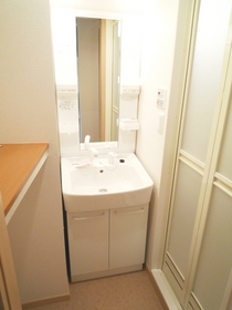 Washroom. There and glad independent wash basin.