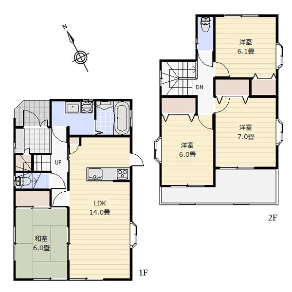 Floor plan. 33,800,000 yen, 4LDK, Land area 113.82 sq m , Building area 95.43 sq m