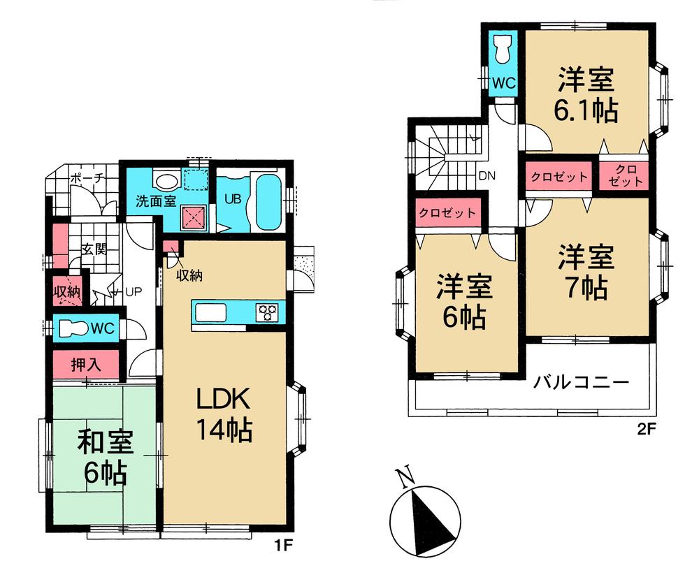 Floor plan. 33,800,000 yen, 4LDK, Land area 113.82 sq m , Building area 95.43 sq m