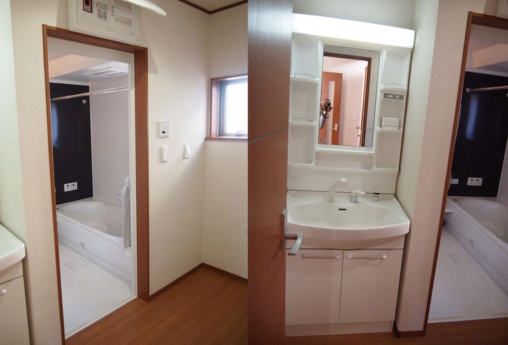 Wash basin, toilet. It is the washroom. 