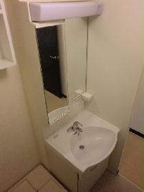 Washroom. Independent wash basin installation