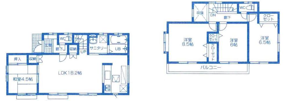 Floor plan. 21,800,000 yen, 4LDK, Land area 134.68 sq m , Building area 100.19 sq m