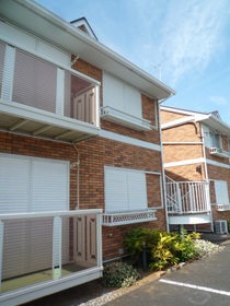 Building appearance. Stylish brick-like appearance of