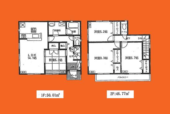 Floor plan. 19,800,000 yen, 4LDK, Land area 145.95 sq m , Building area 96.78 sq m