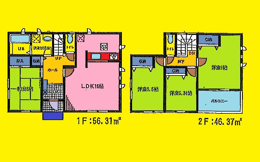 Floor plan. (1 Building), Price 33,800,000 yen, 4LDK, Land area 146.15 sq m , Building area 102.68 sq m