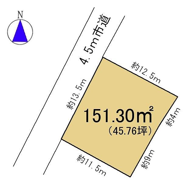 Compartment figure. Land price 4.8 million yen, Land area 151.3 sq m