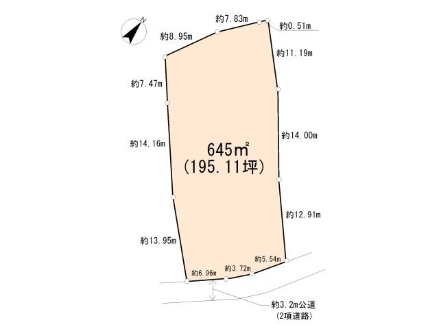 Compartment figure. Land price 5.8 million yen, Land area 645 sq m