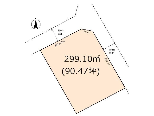 Compartment figure. Land price 4 million yen, Land area 299.1 sq m