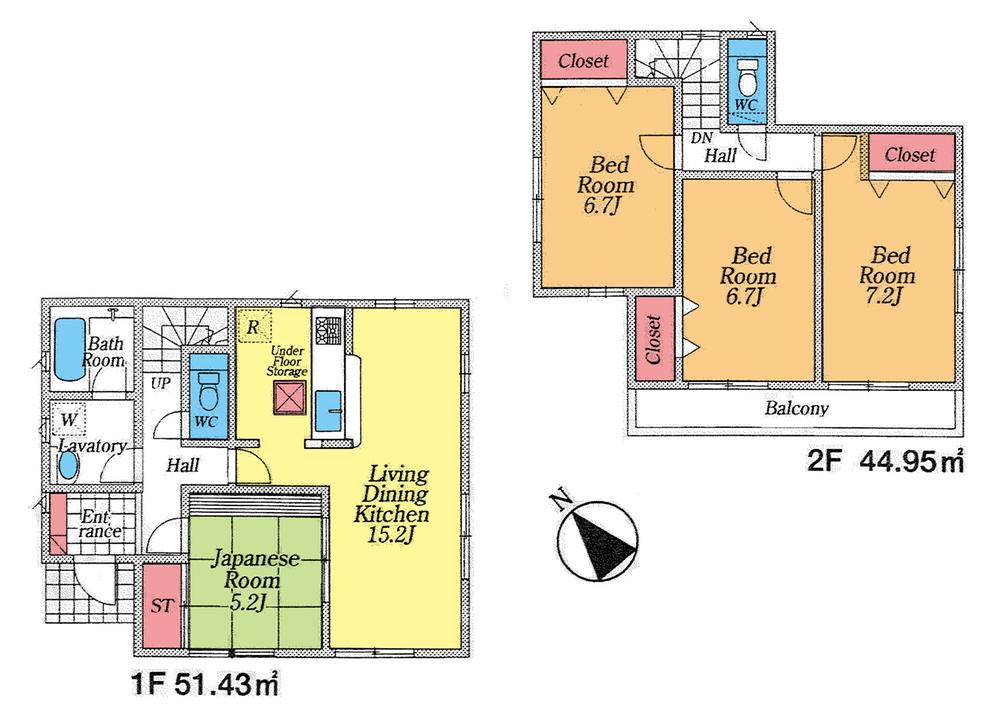 Floor plan. (8 Building), Price 16.8 million yen, 4LDK, Land area 200.02 sq m , Building area 96.38 sq m