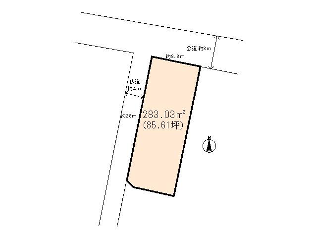 Compartment figure. Land price 17 million yen, Land area 283.03 sq m