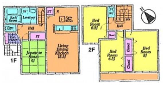 Floor plan. (9 Building), Price 21,800,000 yen, 4LDK, Land area 200.01 sq m , Building area 97.2 sq m