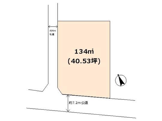 Compartment figure. Land price 3.2 million yen, Land area 134 sq m