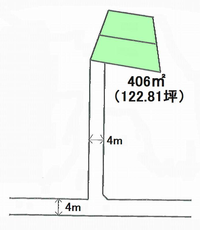 Compartment figure. Land price 9.8 million yen, Land area 406 sq m
