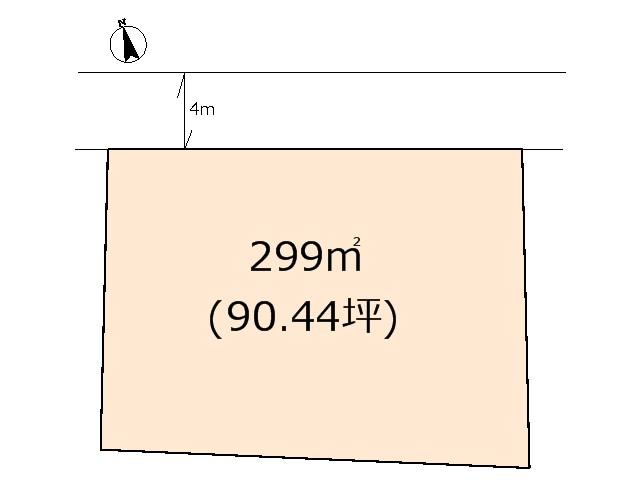 Compartment figure. Land price 12.5 million yen, Land area 299 sq m