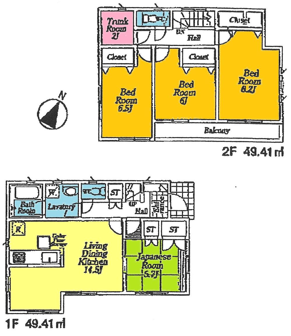 Floor plan. ((6) Building), Price 18.3 million yen, 4LDK, Land area 187.5 sq m , Building area 98.82 sq m