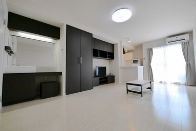 Living and room. The same type completed image