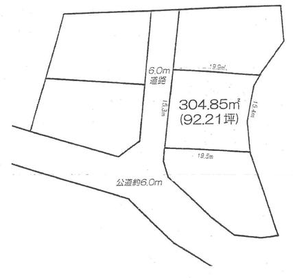 Compartment figure. Land price 13.5 million yen, Land area 304.85 sq m