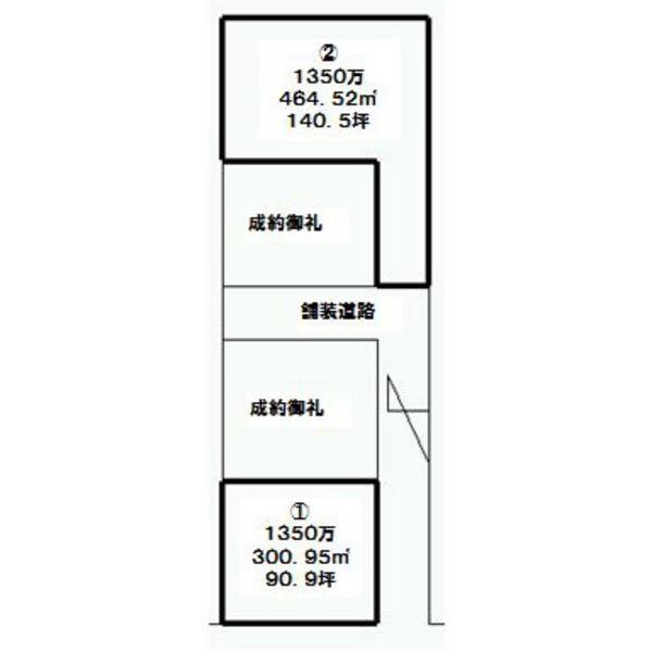 Compartment figure. Land price 13.5 million yen, Land area 300.95 sq m
