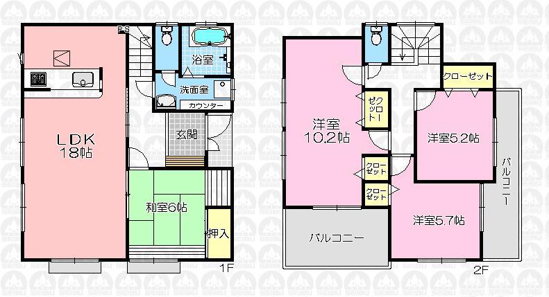 Floor plan. Ring around the moon until elementary school 1690m
