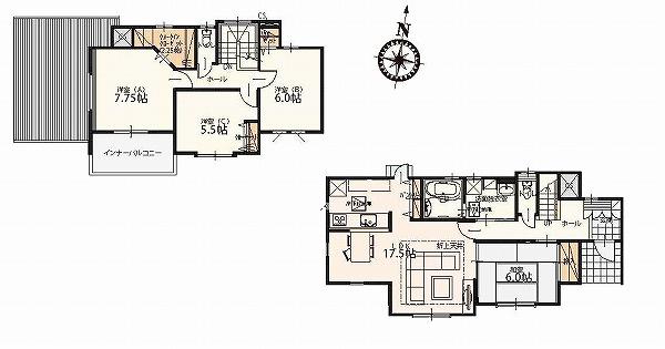 Floor plan. (9 Building), Price 27,400,000 yen, 4LDK, Land area 214.67 sq m , Building area 107.01 sq m