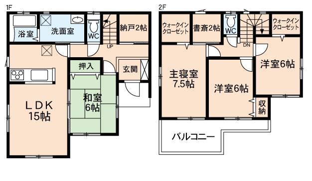 Floor plan. 19,390,000 yen, 4LDK + S (storeroom), Land area 157.58 sq m , Building area 108.47 sq m