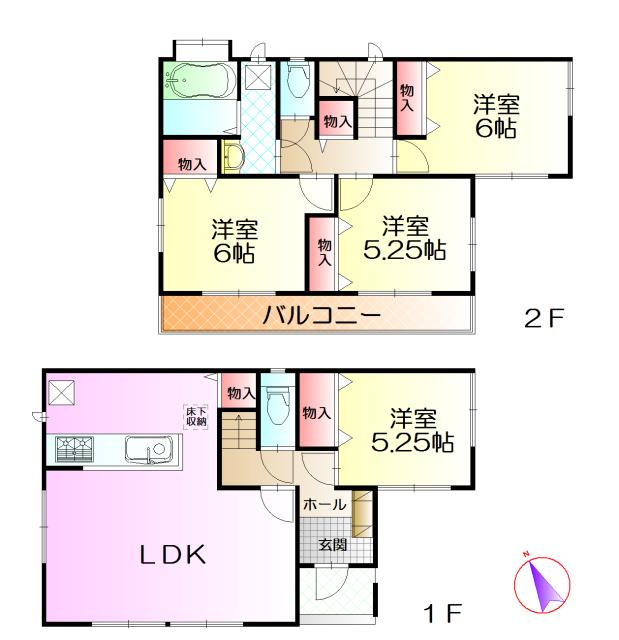 Floor plan. 26,800,000 yen, 4LDK, Land area 99.02 sq m , Building area 92.73 sq m