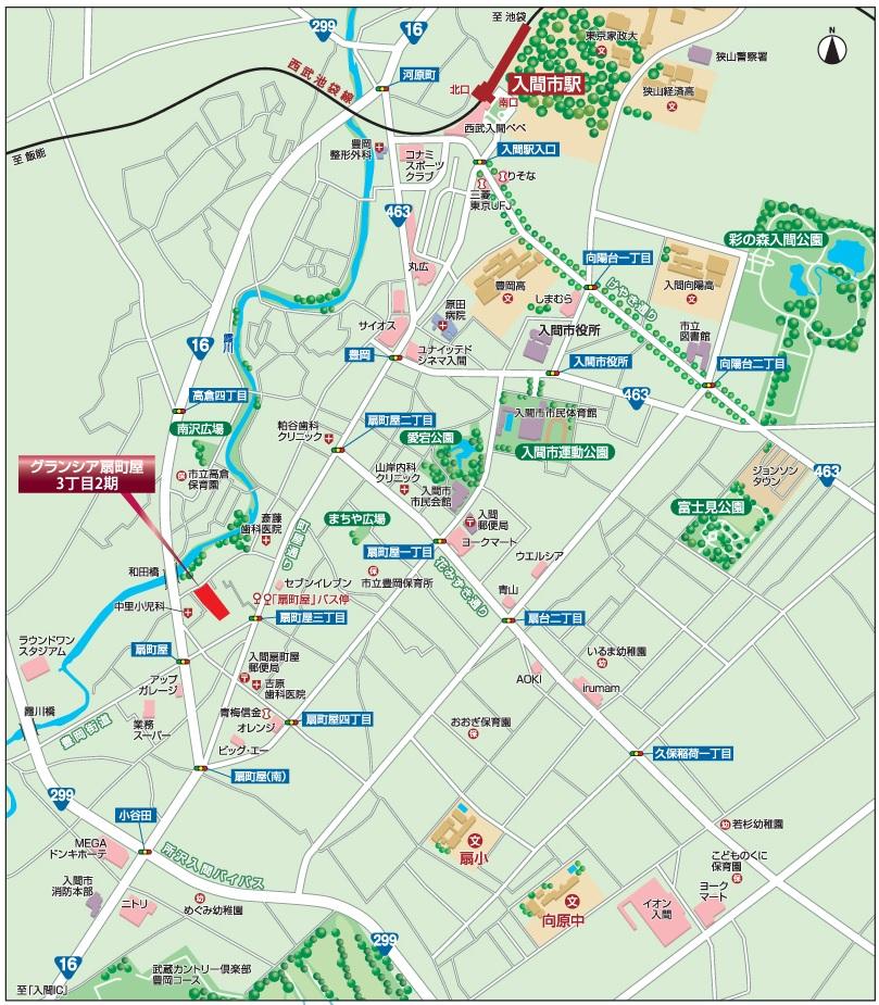 Local guide map. Please enter the "Ogimachiya 3-chome, 4-28" is traveling on the car navigation system