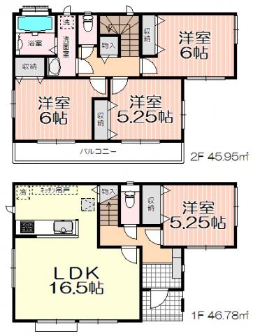 Floor plan. 26,800,000 yen, 4LDK, Land area 99.02 sq m , Building area 92.73 sq m