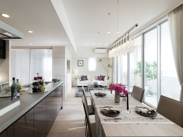 Living.  [living ・ dining] Functionality and design is fused, It proposes the lives of notch up that can feel the grace.