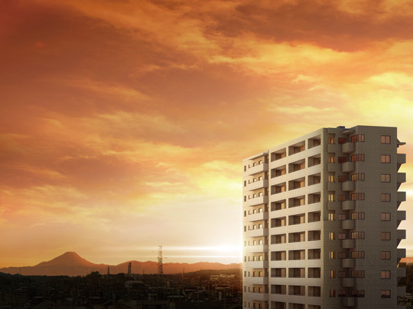 Buildings and facilities. Only Chosen heights, View is not landscape, There is a time that can not be put in hand. "Musashi Fujisawa" station a 2-minute walk, A new city block full of sense of openness to the stage, The ground 14 floors ・ Luxury residences to draw on the scale of all 78 House. The views unobstructed to the sky, And a rich light and perfectly clear wind waiting. Elegant than what the families who love the gentle life. "The ・ Masters ・ House", Quality to which I had been looking for, Finally Tour of meet again.  ※ Exterior - Rendering (local 8th floor equivalent to view photos (January 2013 shooting) to the actual are subjected to some CG work slightly different)