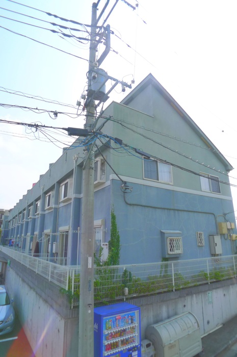 Building appearance. Located on a hill