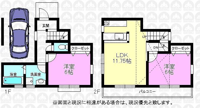 Floor plan. 17.8 million yen, 2LDK, Land area 72.09 sq m , Building area 67.36 sq m