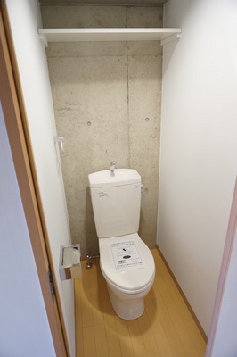 Toilet. Toilet there is a room in the depth, There is a feeling of opening