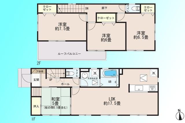 Floor plan. 24,800,000 yen, 4LDK, Land area 143.34 sq m , Building area 99.36 sq m