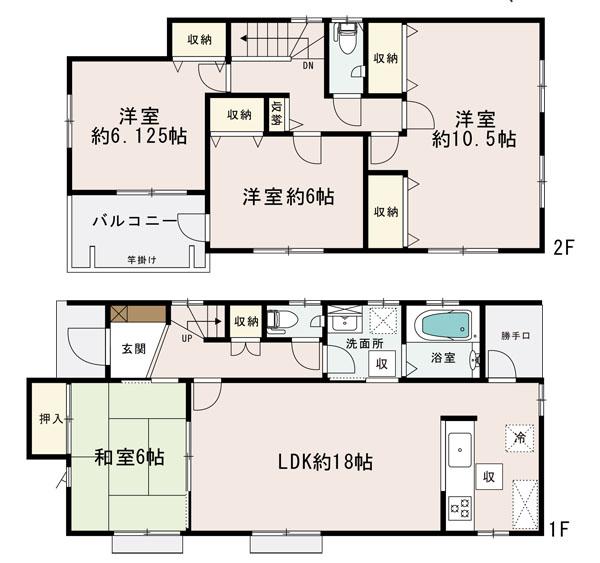 Floor plan. (3 Building), Price 24,800,000 yen, 4LDK, Land area 334.77 sq m , Building area 110.33 sq m