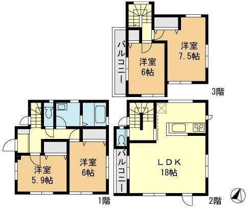 Floor plan. 24,800,000 yen, 4LDK, Land area 81.24 sq m , Building area 103.92 sq m floor plan