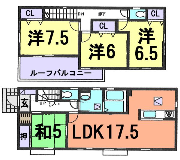 Floor plan. (1 Building), Price 24,800,000 yen, 4LDK, Land area 143.34 sq m , Building area 99.36 sq m