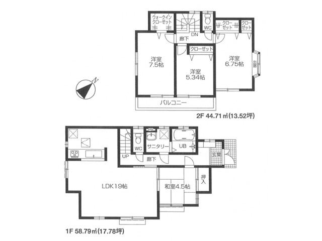 Floor plan. 30,800,000 yen, 4LDK, Land area 155.3 sq m , Building area 103.5 sq m