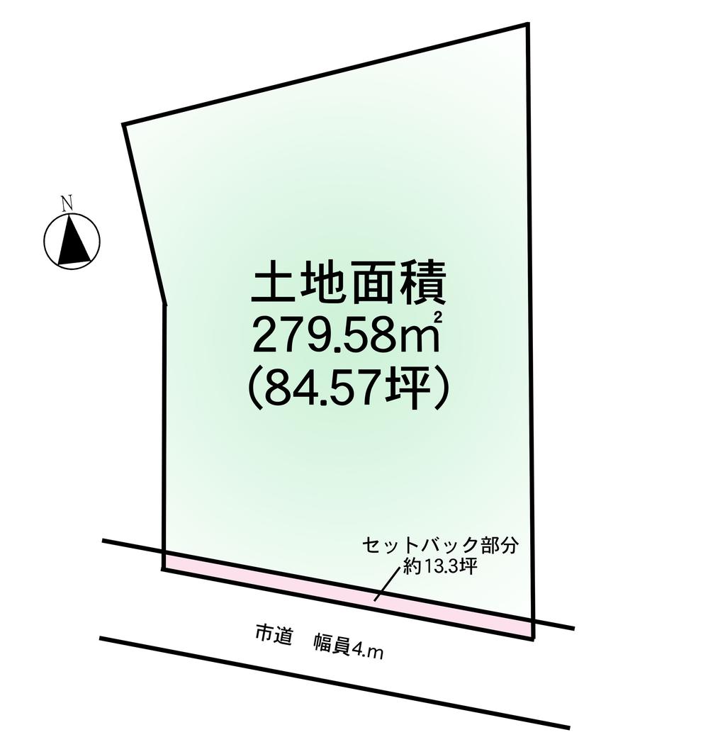 Compartment figure. Land price 29,800,000 yen, Land area 279.58 sq m