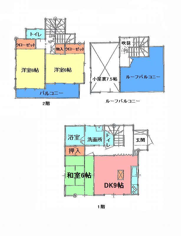 Floor plan. 24,800,000 yen, 3DK, Land area 103.42 sq m , Building area 82.17 sq m