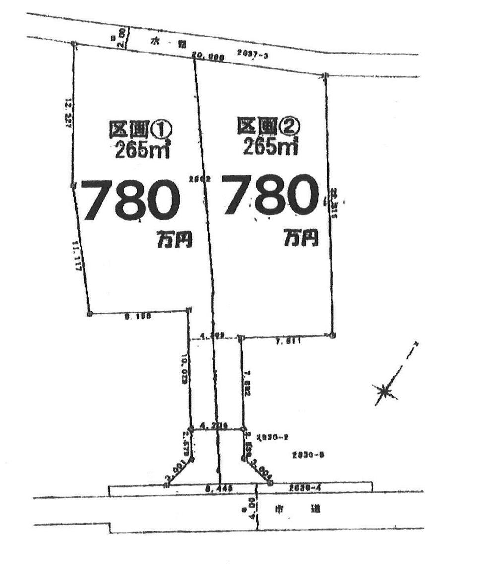 Compartment figure. Land price 7.8 million yen, Land area 265 sq m compartment view