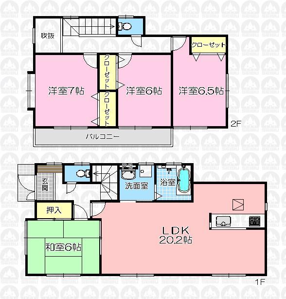 Floor plan. 21,800,000 yen, 4LDK, Land area 228.84 sq m , Easy-to-use floor plan of the building area 105.98 sq m 4LDK