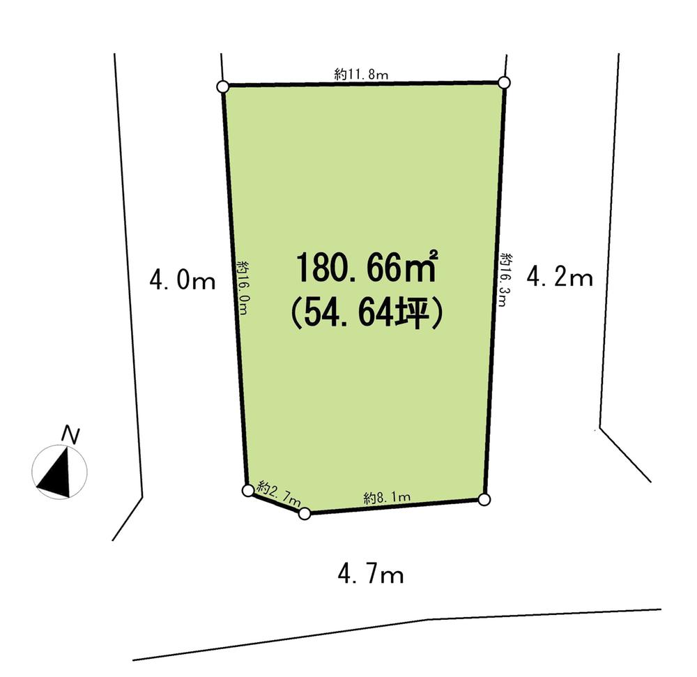 Compartment figure. Land price 15.8 million yen, Land area 180.66 sq m compartment view